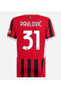 AC Milan Strahinja Pavlovic #31 Jalkapallovaatteet Naisten Kotipaita 2024-25 Lyhythihainen